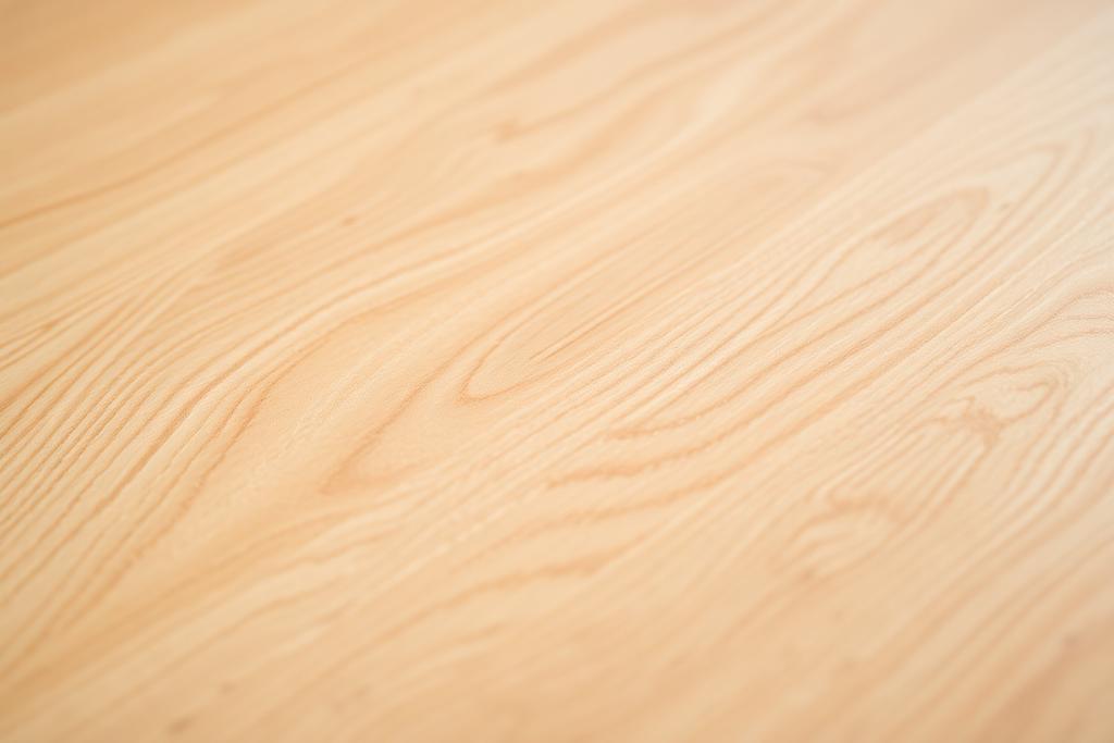 Detailopname van een pas geschuurde en geoliede eiken parketvloer
